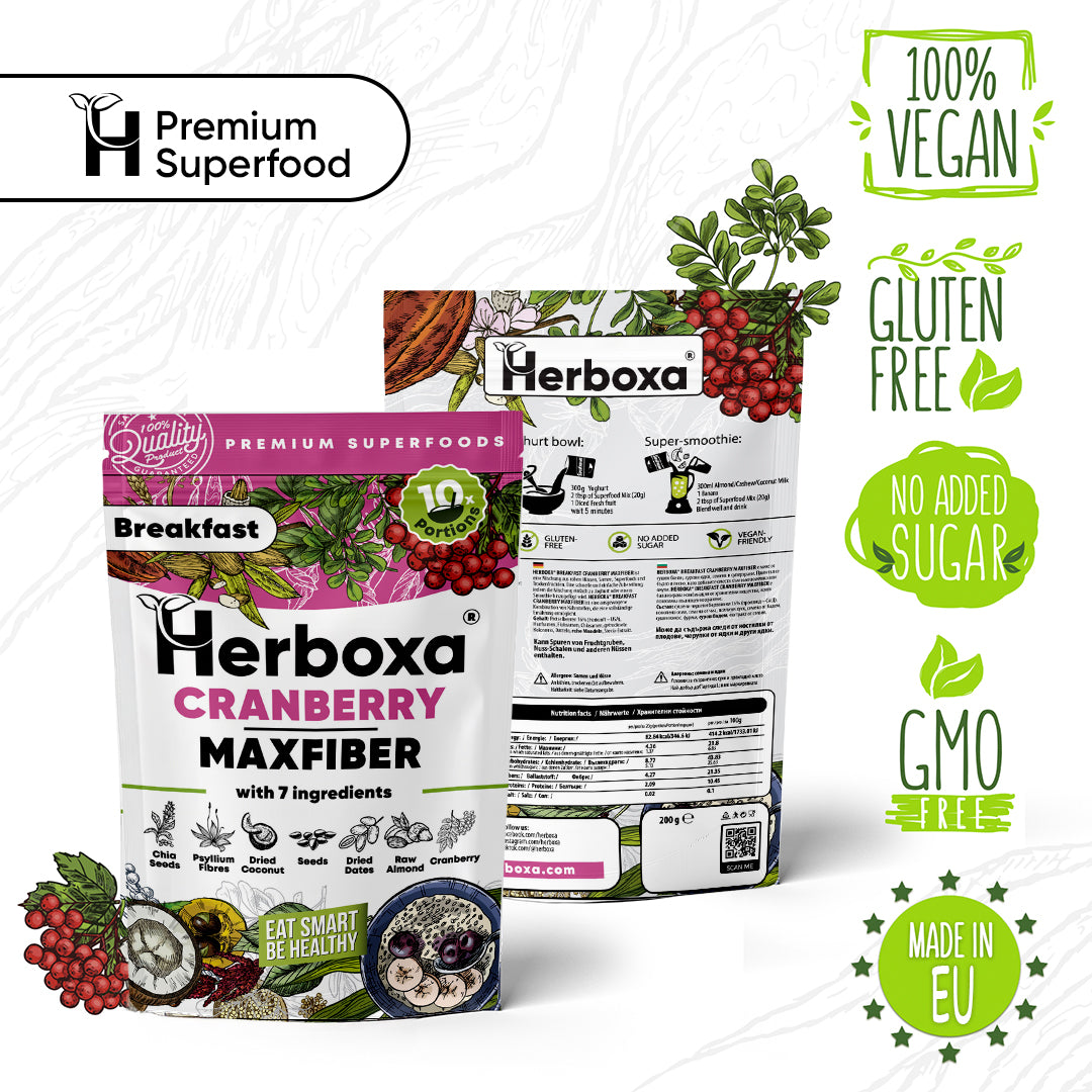 Cranberry Maxfiber - Zdrav zajtrk z veliko vlakninami iz “hitro pripravljene hrane”