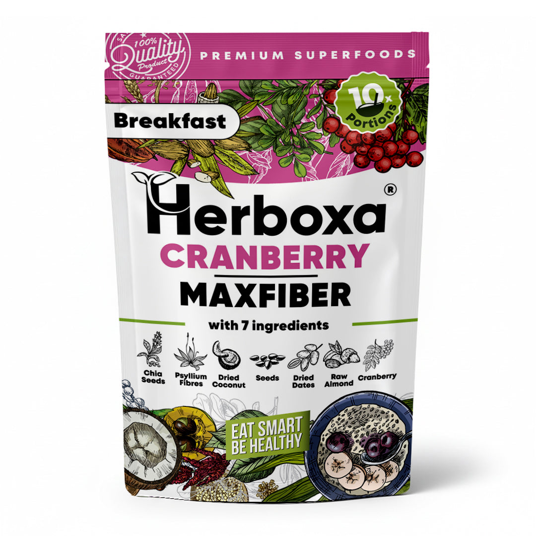 Cranberry Maxfiber - Zdrav zajtrk z veliko vlakninami iz “hitro pripravljene hrane”